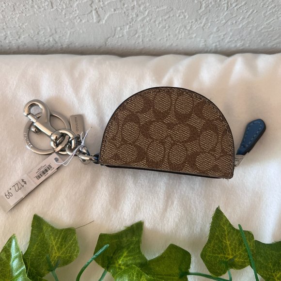 Mini Half Moon Bag Charm In Signature Canvas coach ck151 - Picture 1 of 7